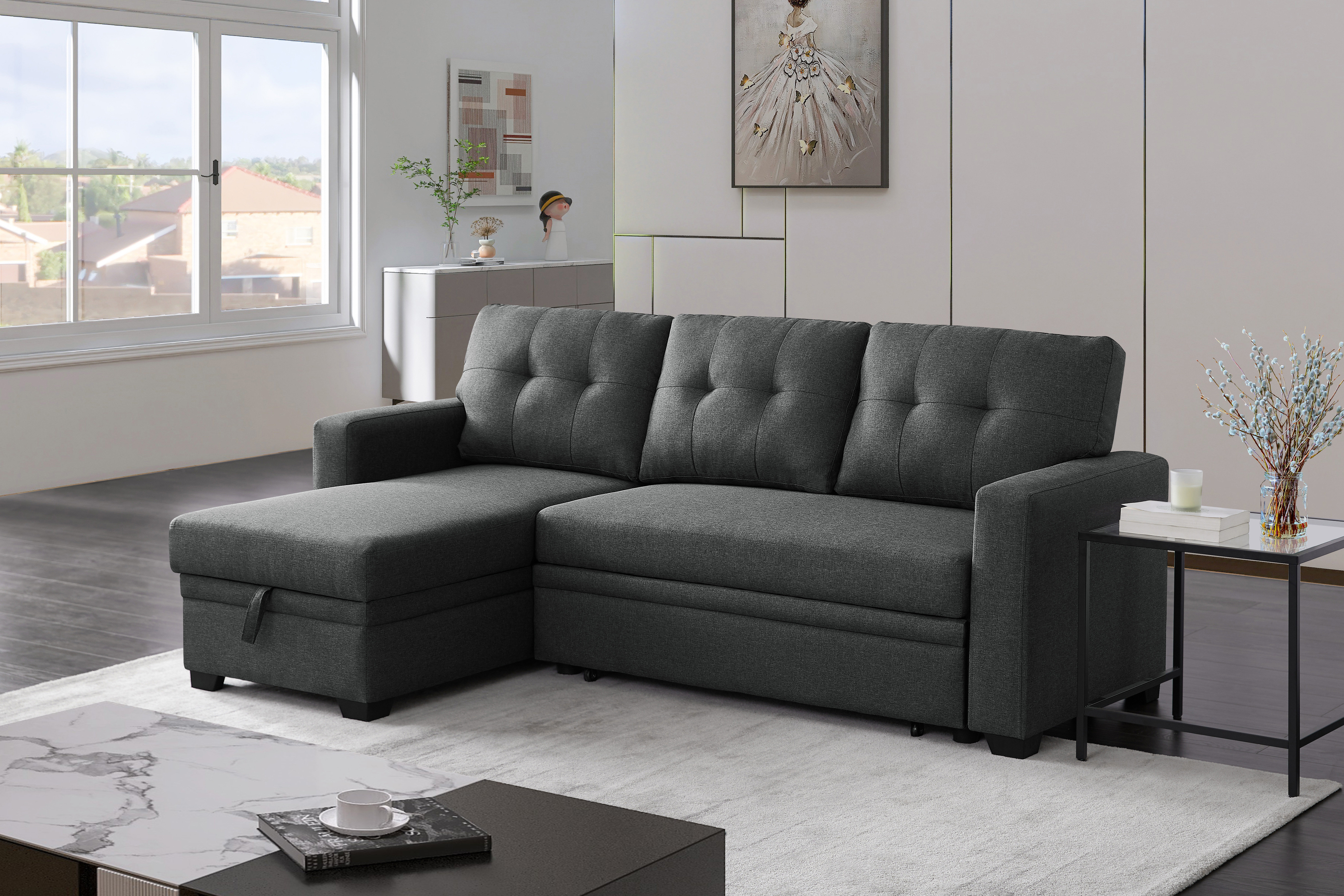 Ebern Designs Jinalyn 3 - Piece Upholstered Chaise Sectional Ebern Designs Jinalyn 3 - Piece Upholstered Chaise Sectional
